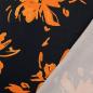Preview: Viskose Satin Digitaldruck Blume orange
